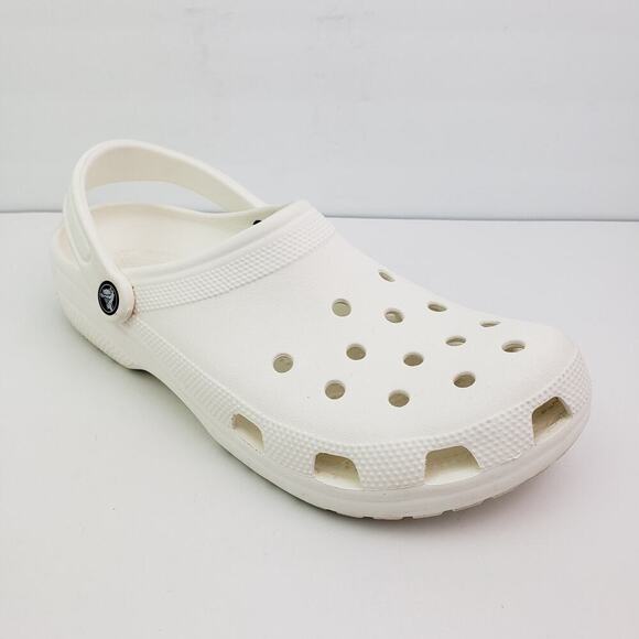Crocs Classic Mens Size 11 White Slip On Casual Comfort Clog Shoes 10001 - Picture 2 of 11